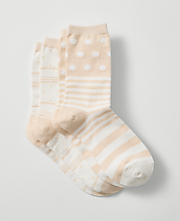 Striped and Dotted Crew Sock Set carousel Product Image 1