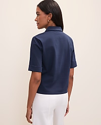 Weekend Split Neck Polo Top carousel Product Image 2