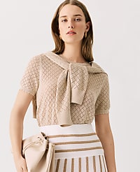 Shimmer Pointelle Modern Sweater Tee carousel Product Image 4