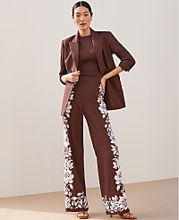 The Easy Wide-Leg Pant in Floral Linen Blend carousel Product Image 4