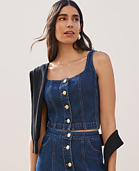 Denim Button Tank Top carousel Product Image 4