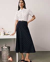 Eyelet Full Midi Skirt carousel Product Image 5