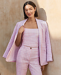 The Gingham Longline Blazer carousel Product Image 4