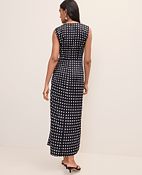 Petite Polka Dot Maxi Dress in Satin carousel Product Image 2