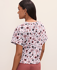 Petite Weekend Floral Crew Neck Top carousel Product Image 2