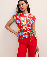 Petite Floral Tie Waist Tee carousel Product Image 1