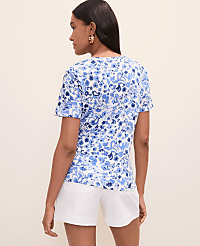 Petite Paisley Crew Neck Tee carousel Product Image 2