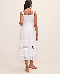 Tiered Midi Dress in Linen Blend carousel Product Image 2