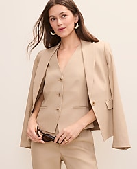 The Petite Cutaway Vest in Linen Blend carousel Product Image 1