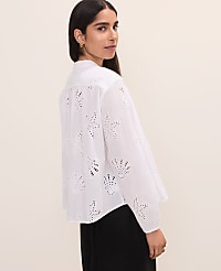 Seashell Eyelet V-Neck Popover carousel Product Image 2