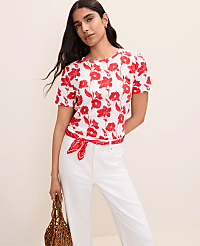 Floral Crew Neck Tee carousel Product Image 1
