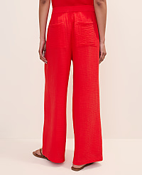 The Petite Easy Fit Wide-Leg Pant in Cotton Gauze carousel Product Image 3