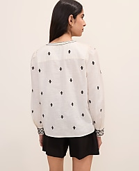 Embroidered Split Neck Blouse carousel Product Image 2