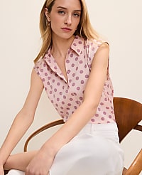 Geo Collared Satin Blouse carousel Product Image 3