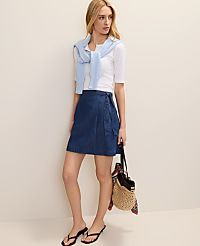 Weekend Tie Waist Denim Skirt carousel Product Image 1