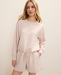 Drawstring Crew Neck Sweatshirt in CloudPlush carousel Product Image 1