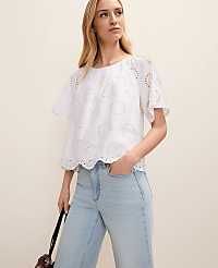 Weekend Eyelet Scalloped Top carousel Product Image 1
