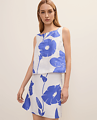 Floral Tank Top in Linen carousel Product Image 1