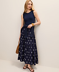 Weekend Tiered Full Skirt in Geo Print carousel Product Image 1