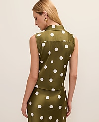 Petite Dotted Tie Waist Blouse carousel Product Image 2