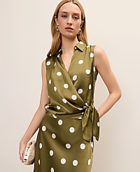 Petite Dotted Tie Waist Blouse carousel Product Image 1