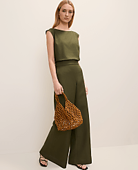 The Petite Easy Wide-Leg Pant in Linen Blend carousel Product Image 1