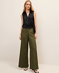 The Petite Easy Wide-Leg Pant in Linen Blend carousel Product Image 4