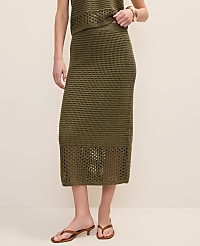 Petite Crochet Midi Sweater Skirt carousel Product Image 2