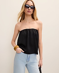 Strapless Top in Satin carousel Product Image 1