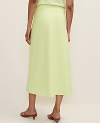 Petite Bias Midi Slip Skirt in Linen Blend carousel Product Image 3