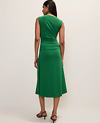 Petite Asymmetric Twist Shoulder Midi Dress carousel Product Image 2