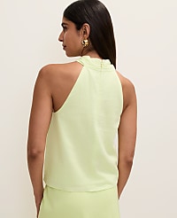 Twist Halter Top in Linen Blend carousel Product Image 2