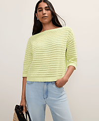 Pointelle Boatneck Sweater carousel Product Image 1