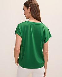Petite Mixed Media Pleat Front Top carousel Product Image 2