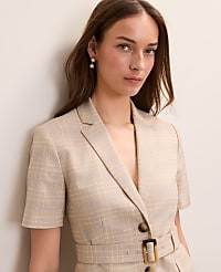 The Belted Greenwich Blazer in Plaid carousel Product Image 3