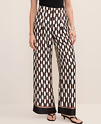 The Petite Pleated Wide-Leg Pant in Geo Satin carousel Product Image 2
