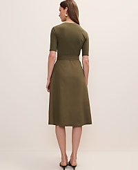 Mixed Media Flare Midi Dress carousel Product Image 2