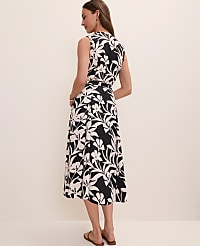 Floral Belted Flare Midi Dress carousel Product Image 2