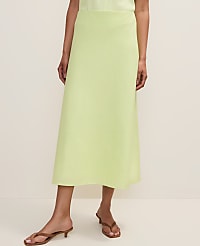 Petite Bias Midi Slip Skirt in Linen Blend carousel Product Image 2