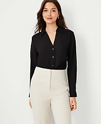 Petite Satin Essential Shirt carousel Product Image 1