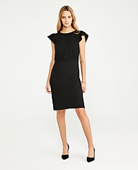The Flutter Sleeve Sheath Dress in Seasonless Stretch carousel Product Image 1