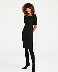The Petite Square Neck Sheath Dress in Seasonless Stretch carousel Product Image 1