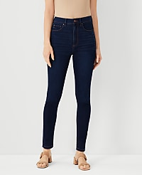 Petite Curvy Sculpting Pocket Highest Rise Skinny Jeans in Classic Dark Indigo Wash carousel Product Image 1