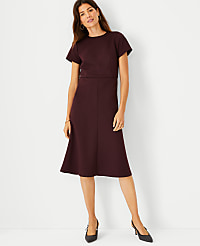 The Midi Flare Dress in Double Knit carousel Product Image 1