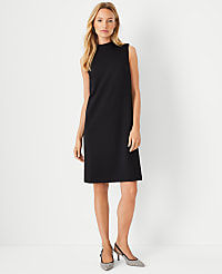 The Petite Mock Neck Shift Dress in Double Knit carousel Product Image 1