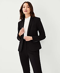 The Petite Single Button Blazer in Double Knit carousel Product Image 1