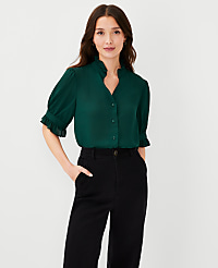 Ruffle Collar Shirt carousel Product Image 1