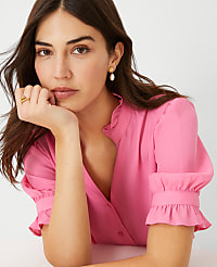 Petite Ruffle Collar Shirt carousel Product Image 1