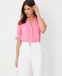 Petite Ruffle Collar Shirt carousel Product Image 3