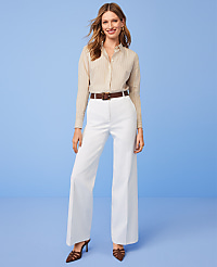 The Petite Wide Leg Pant in Cotton carousel Product Image 1